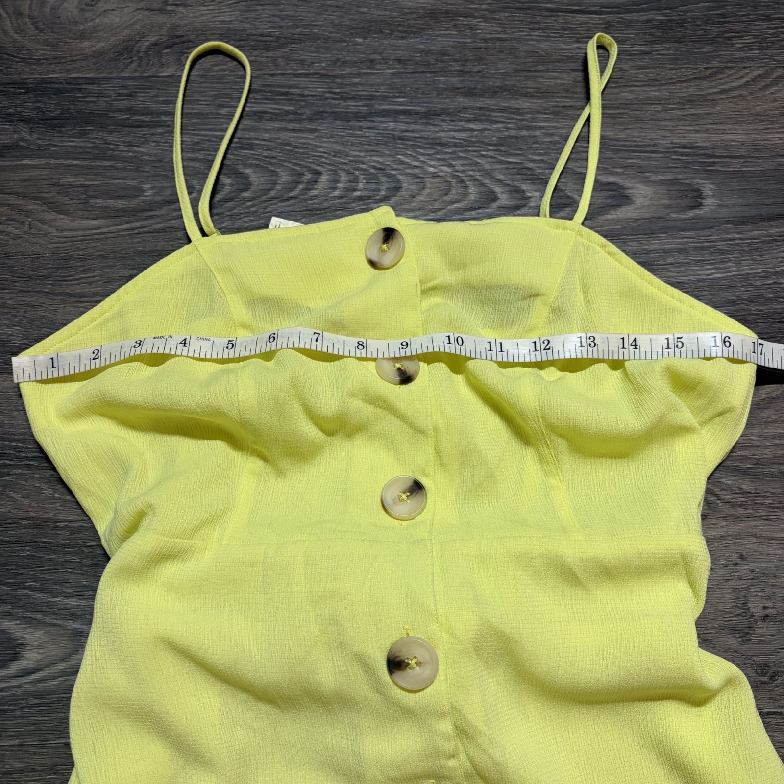 Miken Swim Button Front Swim Cover Mini Dress Medium Tie Festival Yellow NEW