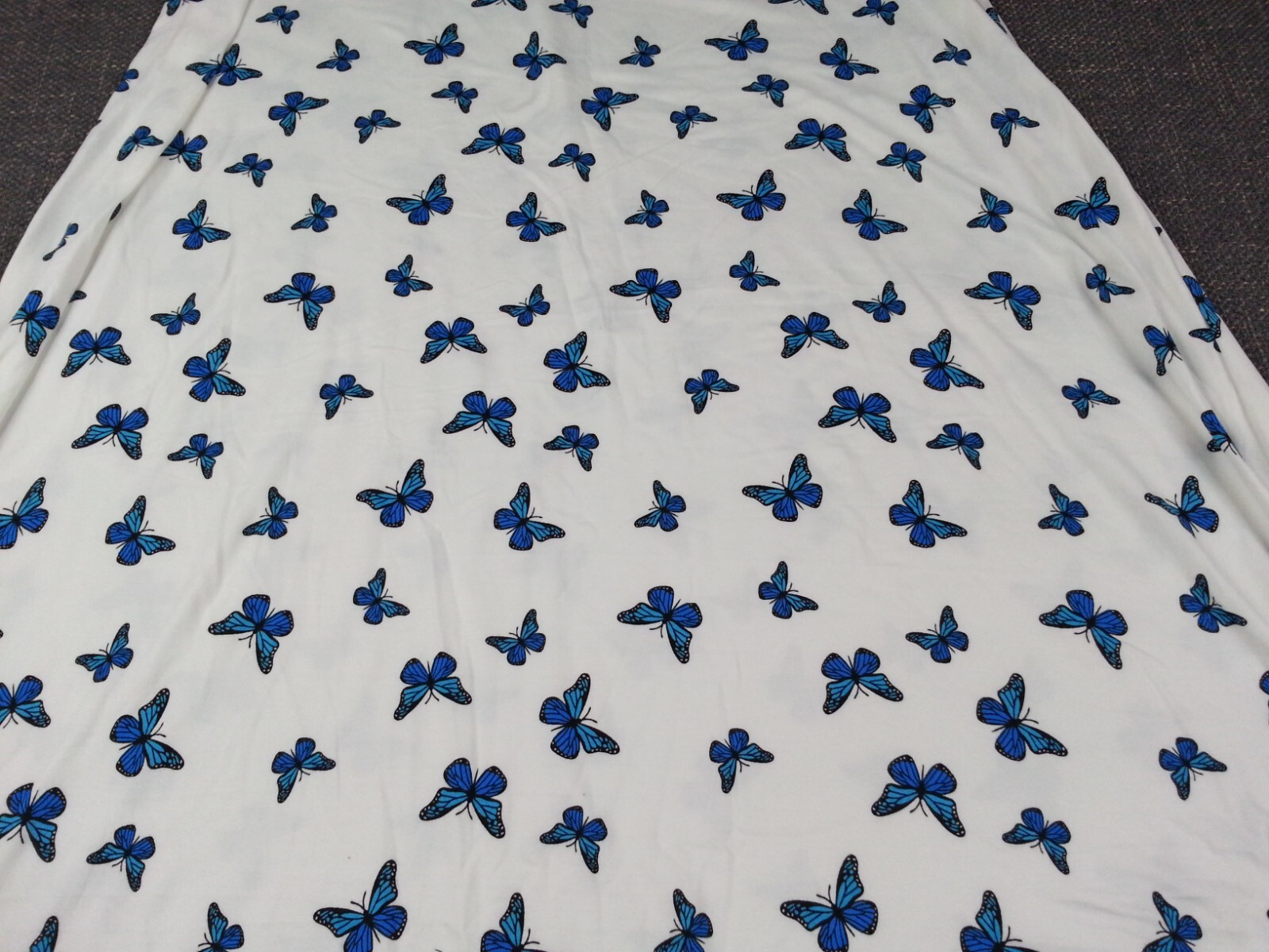NEW NWT J For Justify Strappy Blue Morph Butterfly Pattern Dress Size XL