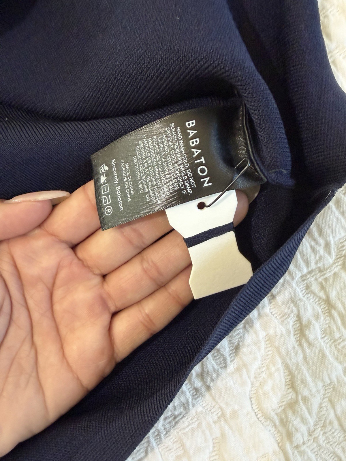 Babaton Aritzia Navy Knit Mini Dress Cross Back Strappy Size Small