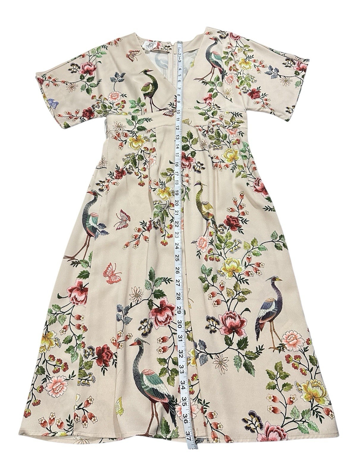 Ivory Avian Floral Wrap Kimono Midi Dress by dRA LA Anthropologie