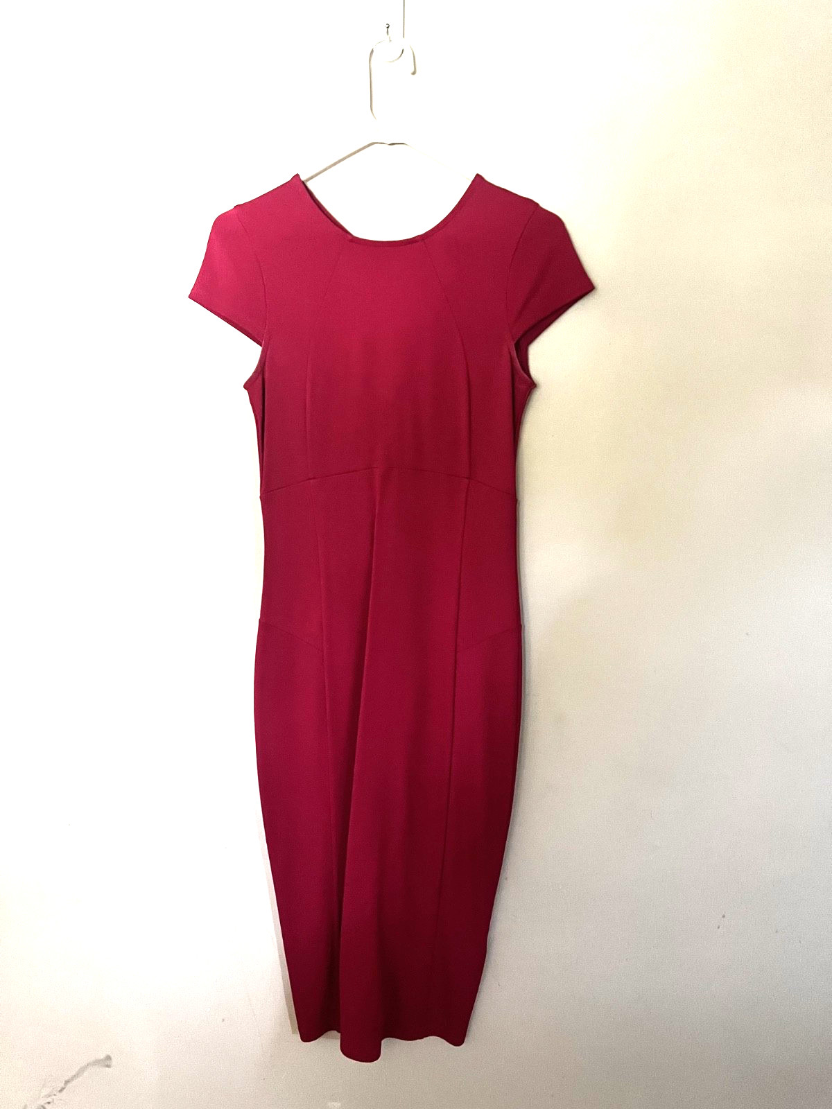 Felicity & Coco pink cap sleeves sheath midi dress size Small