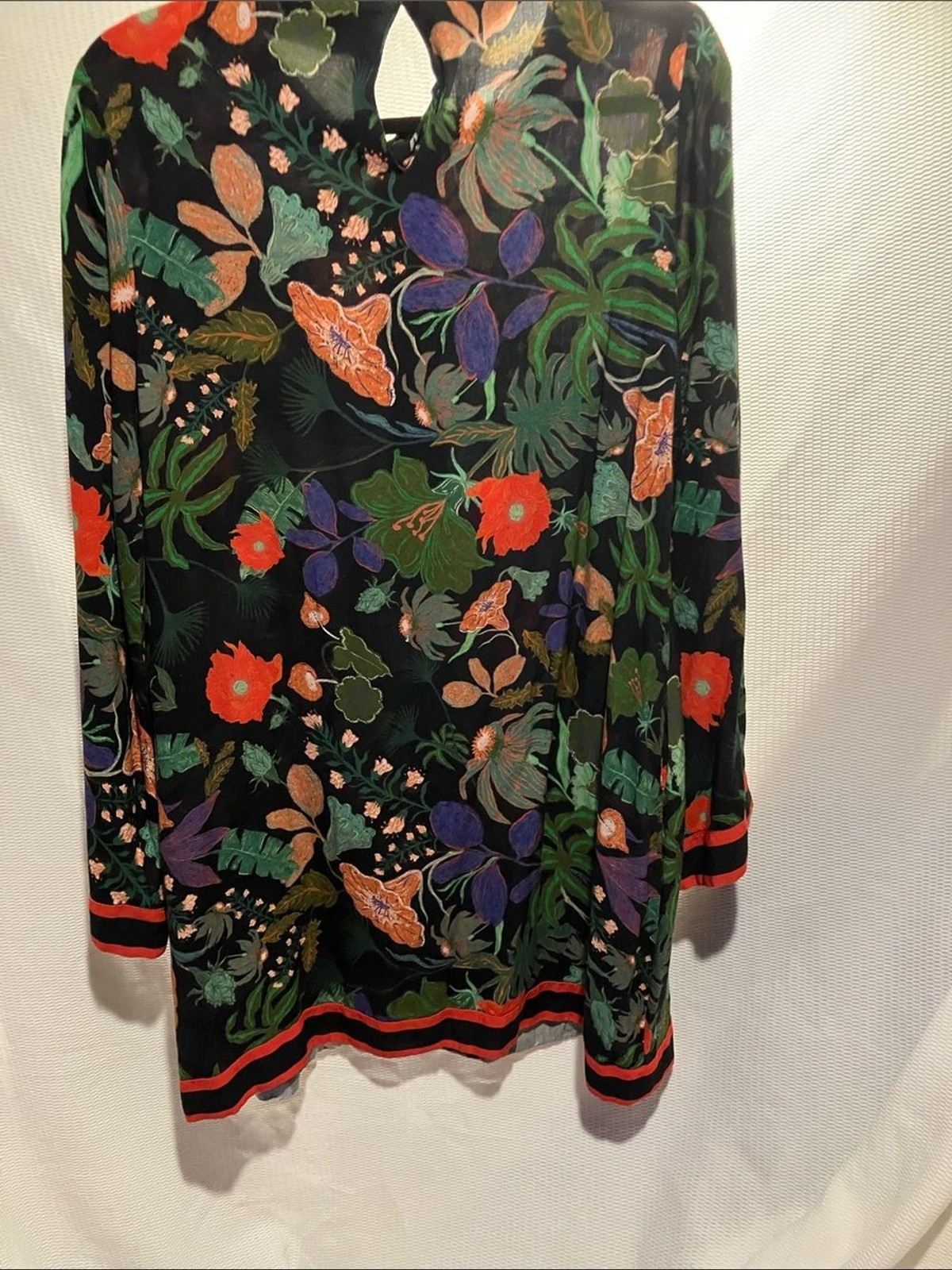Celina Moon multicolored dress, long wide sleeves and pockets
