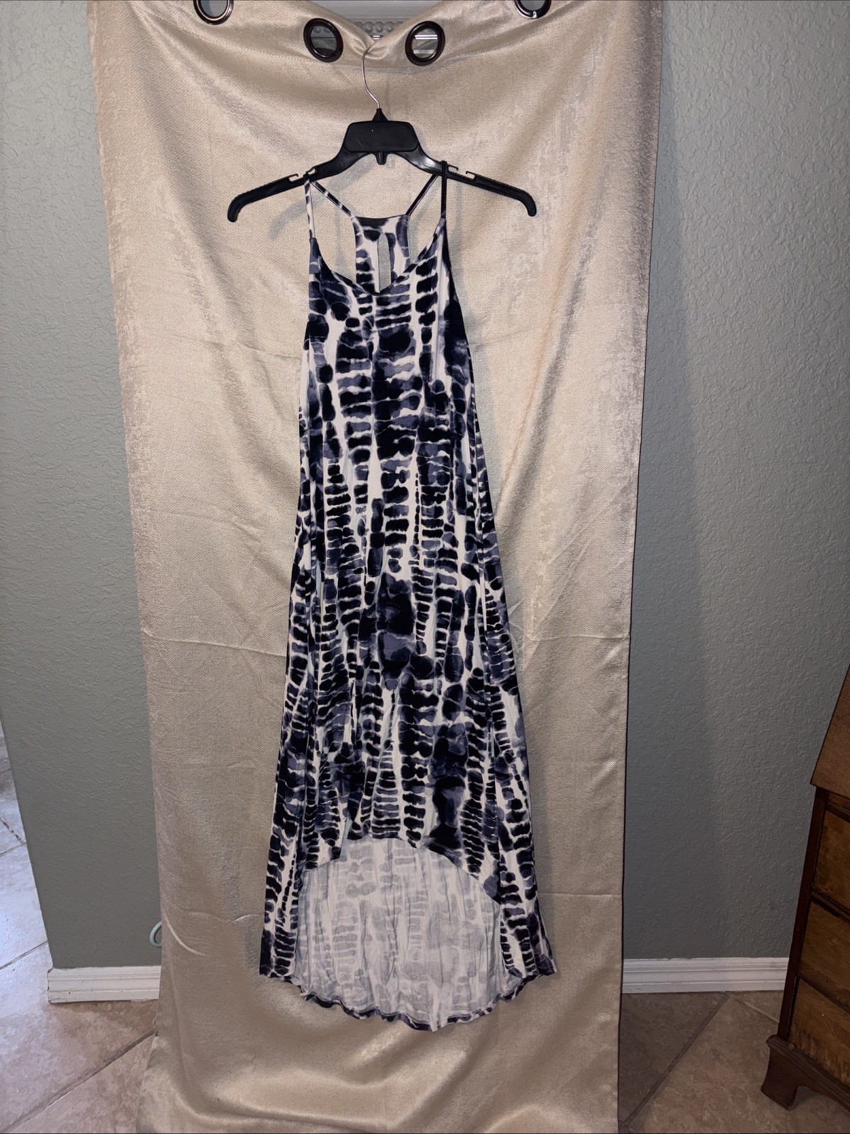 Nicole Miller boho Maxi Racerback High Low Tie Dye Size M 4th Of July W/ Bra