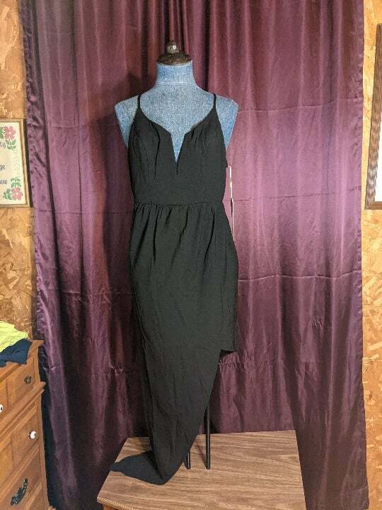 NEW Ginger Fizz Black Asymmetric Party Dress Womens 12 NWT Closet74***