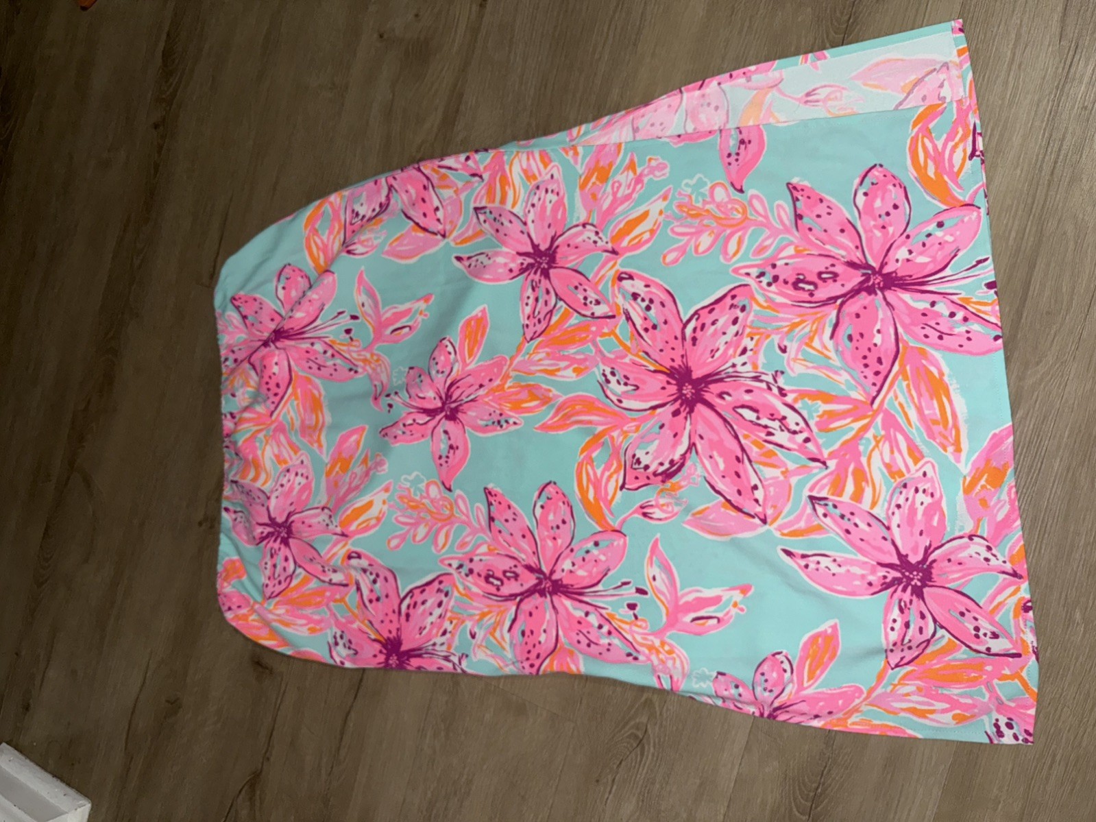 NWT Lilly Pulitzer Esmeray Midi 2PC Set Puff Sleeve Surf Blue Bonita Blooms Sz L