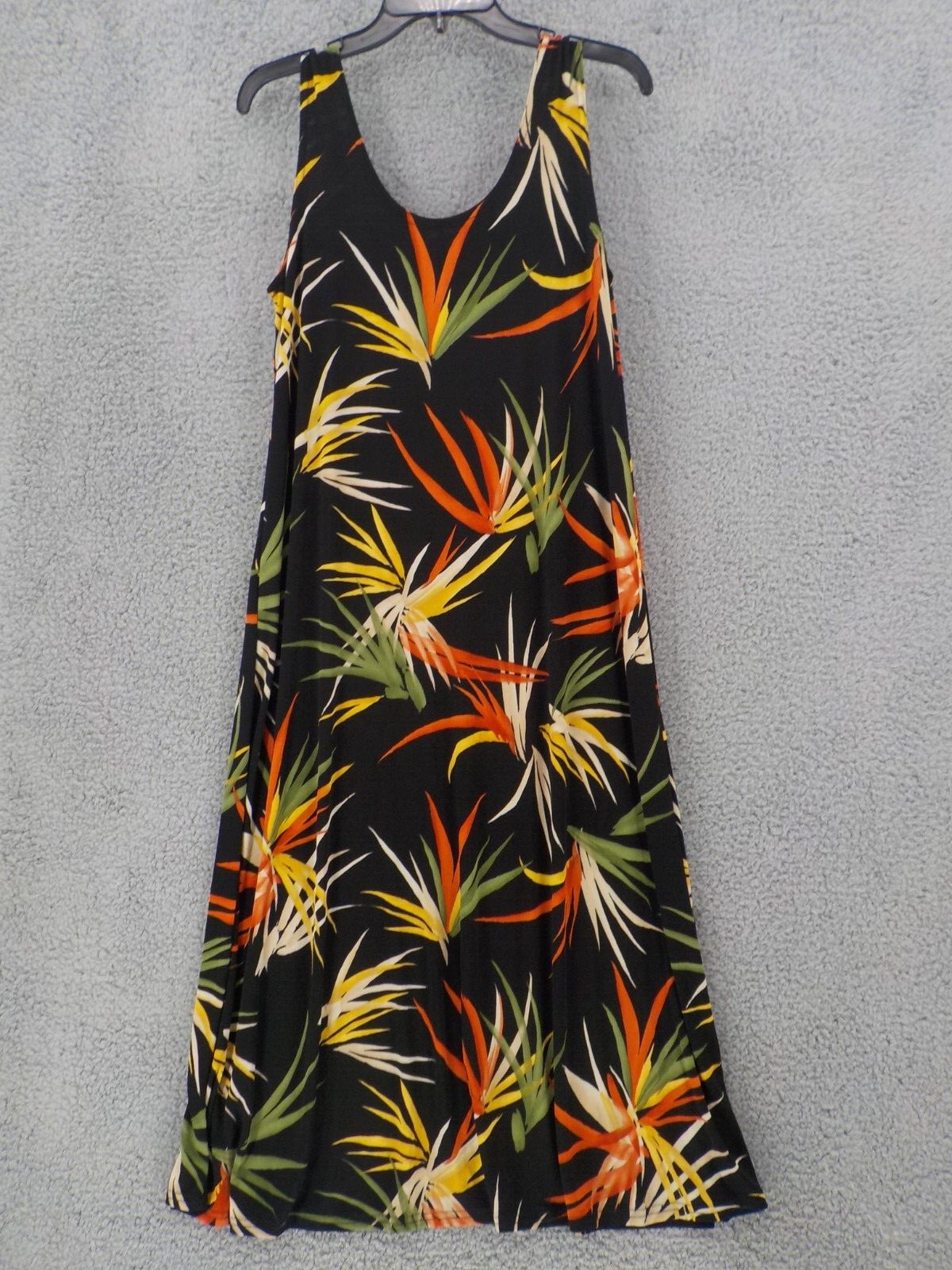 JOSTAR SLINKY TANK DRESS SZ M MULTICOLOR LEAVES SLEEVELESS POLY SPANDEX NWOT
