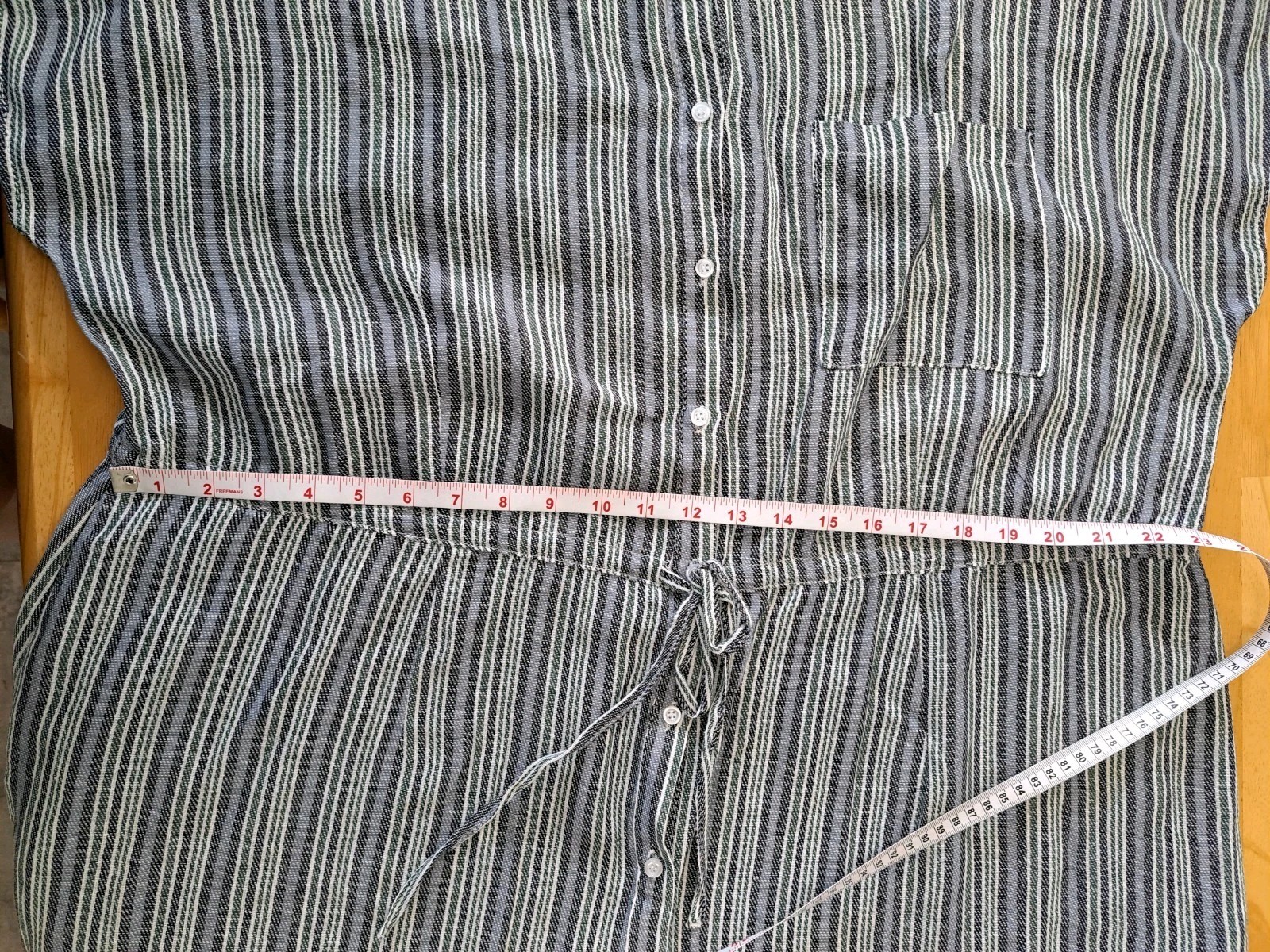 Davi & Dani Striped Linen Blend Dress Size 2XL NWT Blue Green Gray White