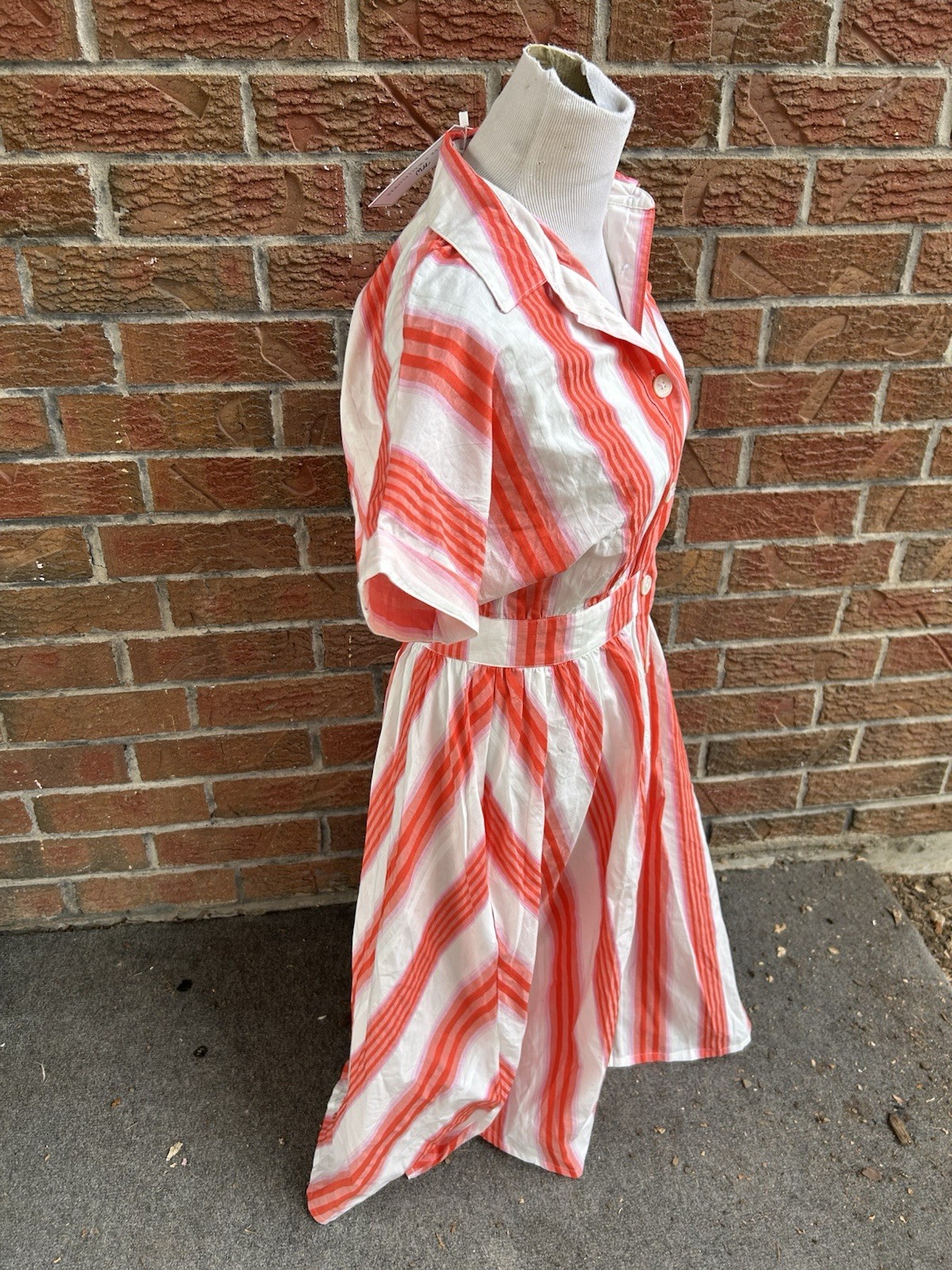 NWT Never A Wallflower Button Down Shirt Dress in Orange Stripe Size S