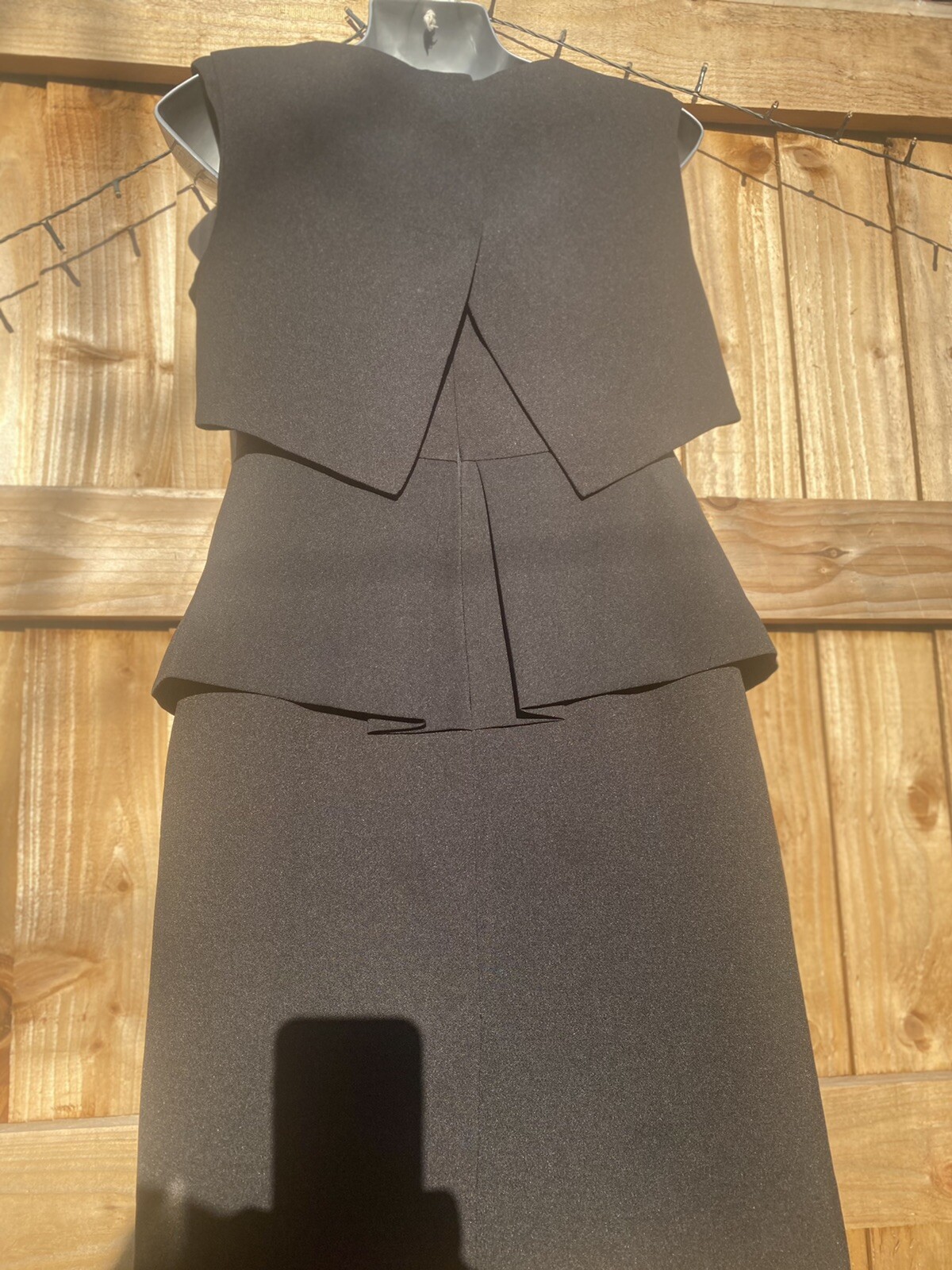 mint condt. naomi tsukishima classy black dress with unusual Layered back detail