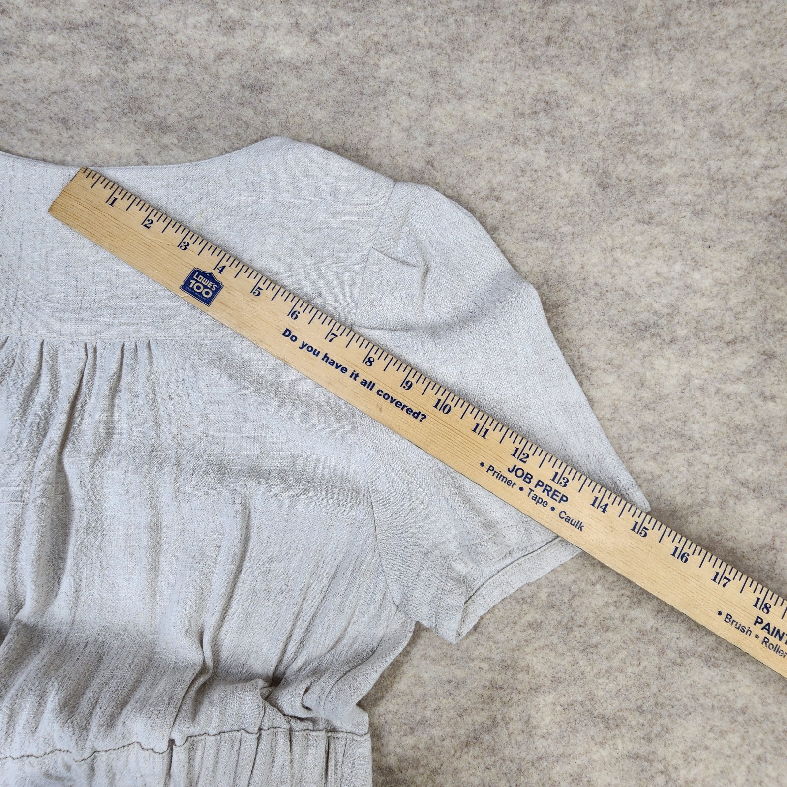 Roolee Maxi Dress Ivory Linen Blend Women L Button Front Cottagecore