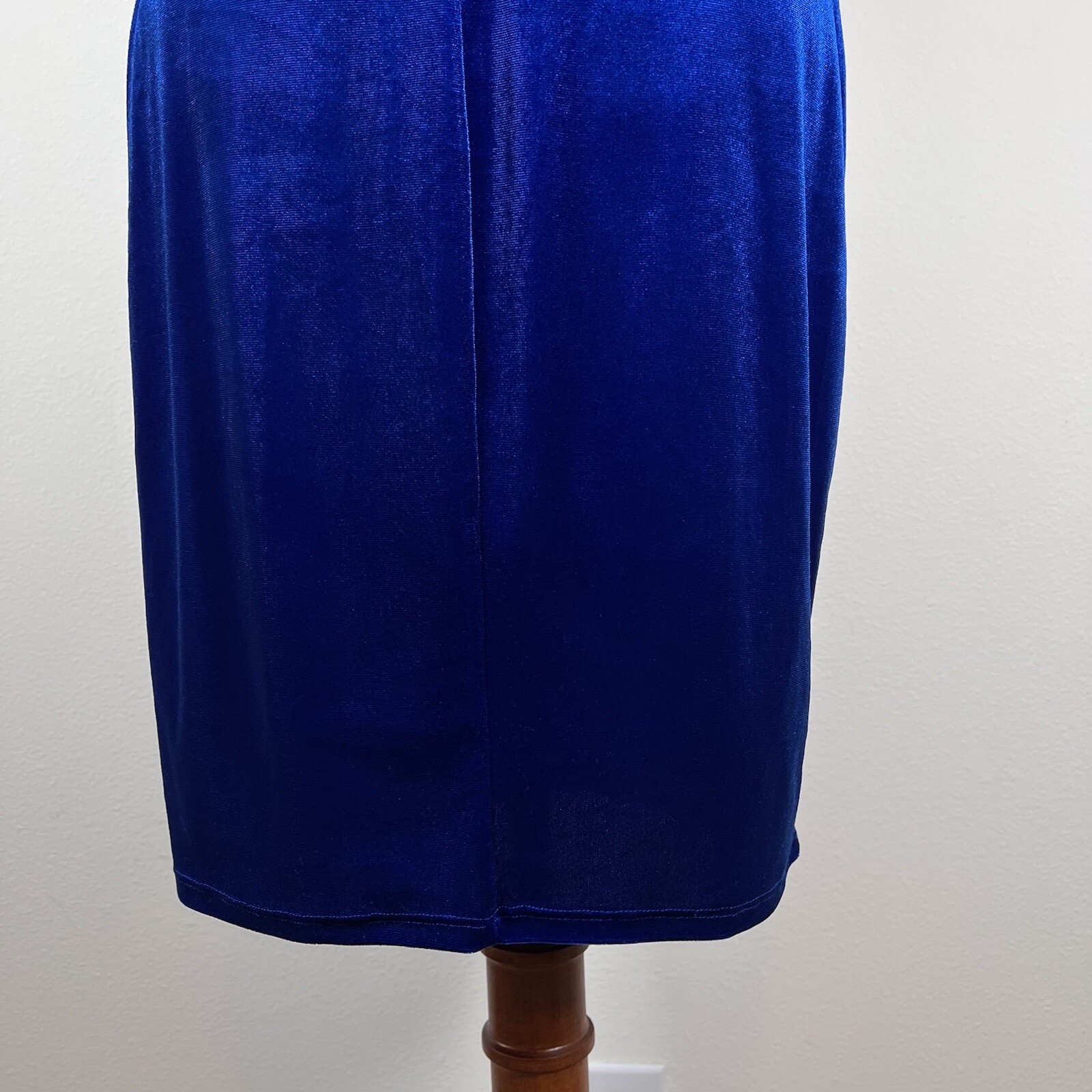 Lulus Velvet Blue Dress Large Short One Shoulder Formal School Dance Cocktail