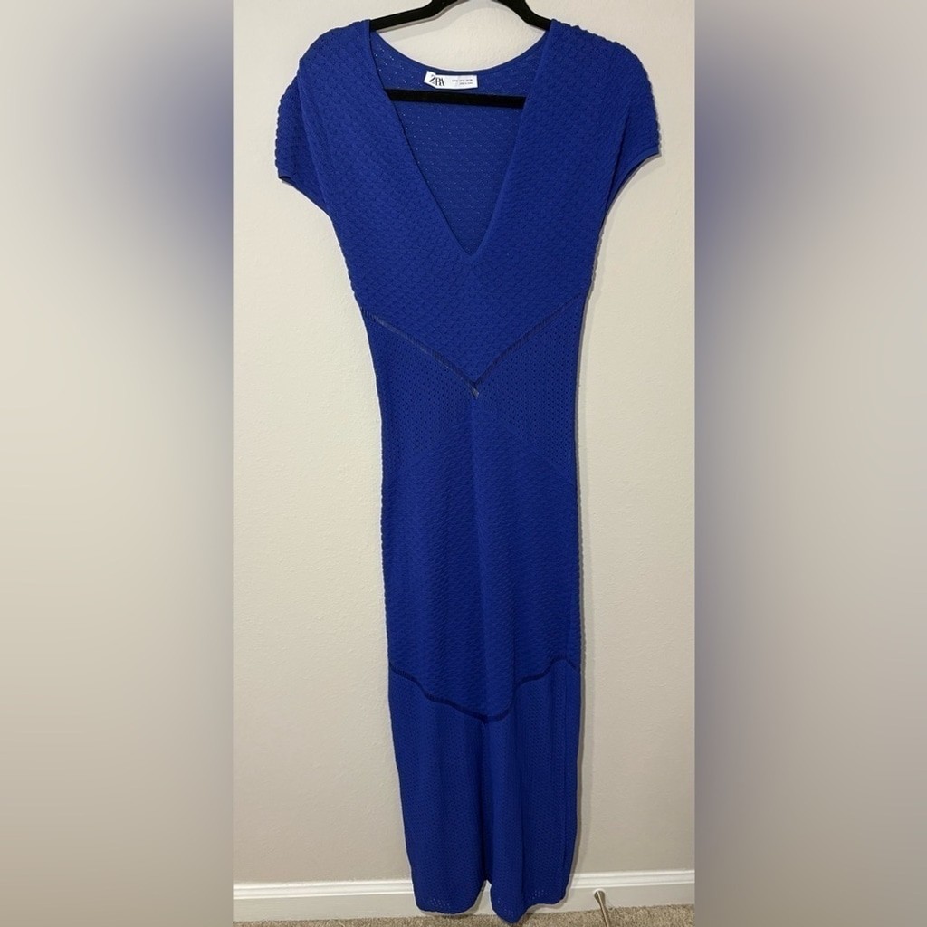 Zara Pointelle Knit Chain Dress – Size Medium