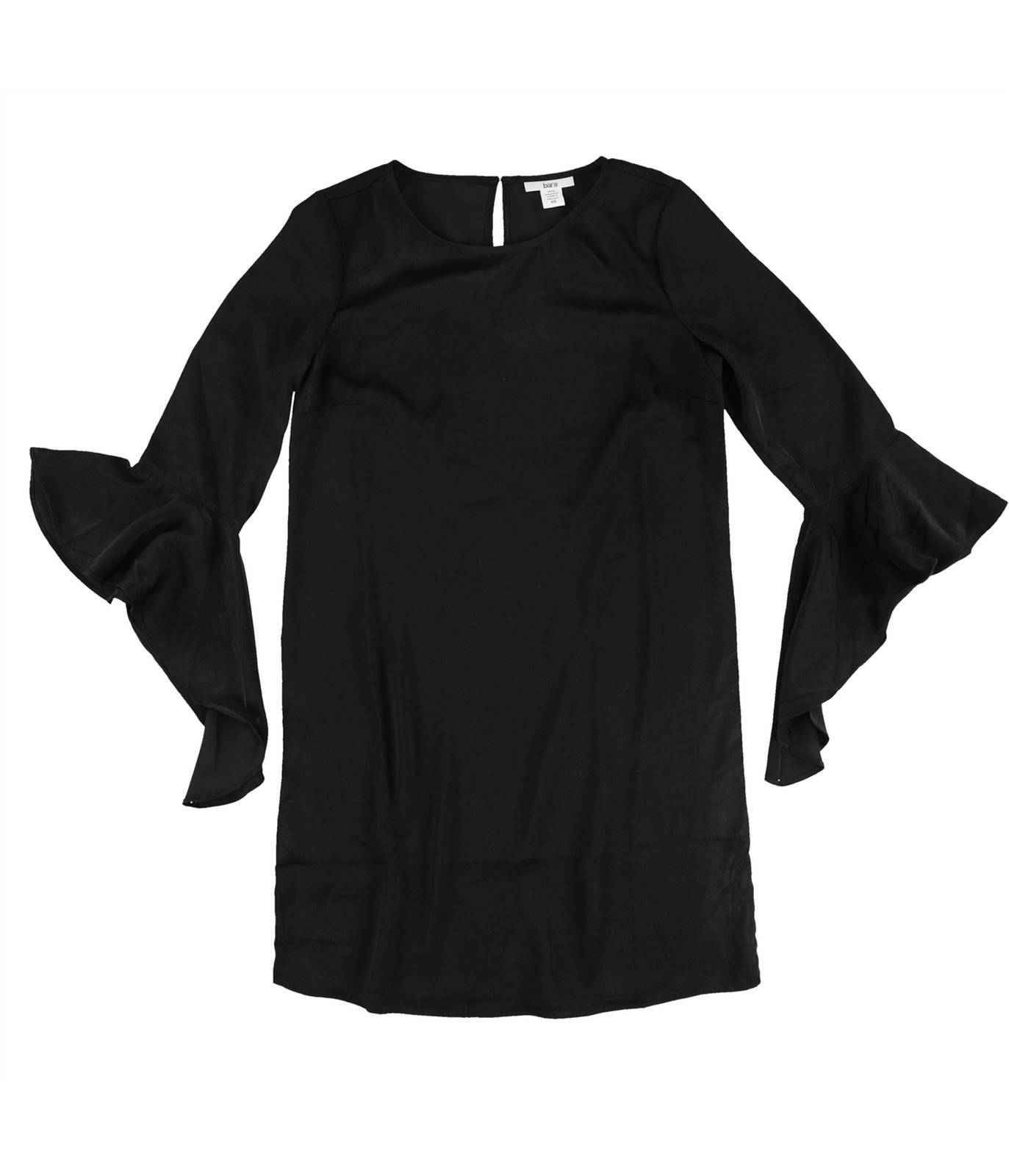bar III Womens Ruffled Bell Shift Dress, deepblack, XL