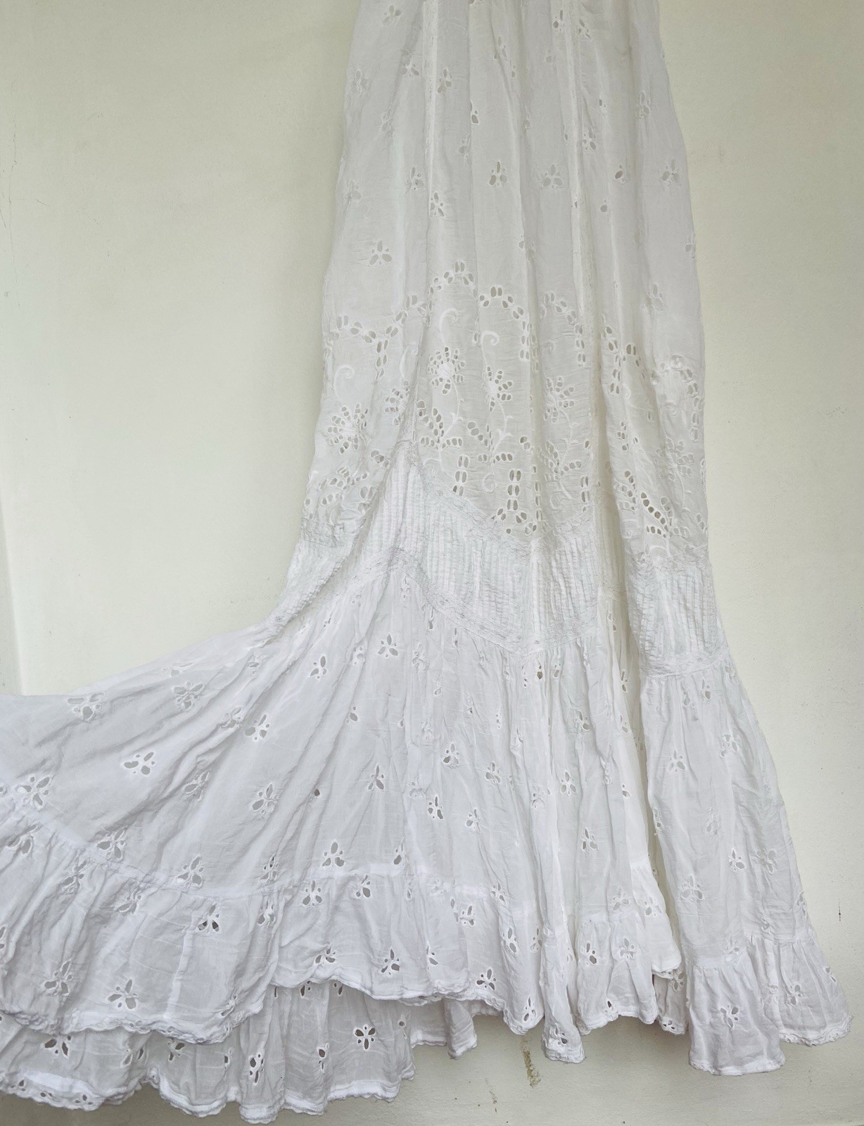 ByTIMO Broderie Anglaise White Cotton /viscose Maxi Dress Ladies SZ S 8 – 10