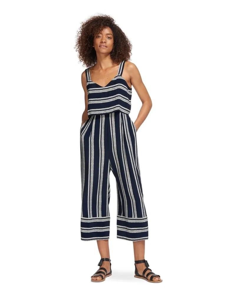 WHISTLES Lucy Strappy Stripe Summer Holiday Jumpsuit Navy&White UK8 RRP£110.00