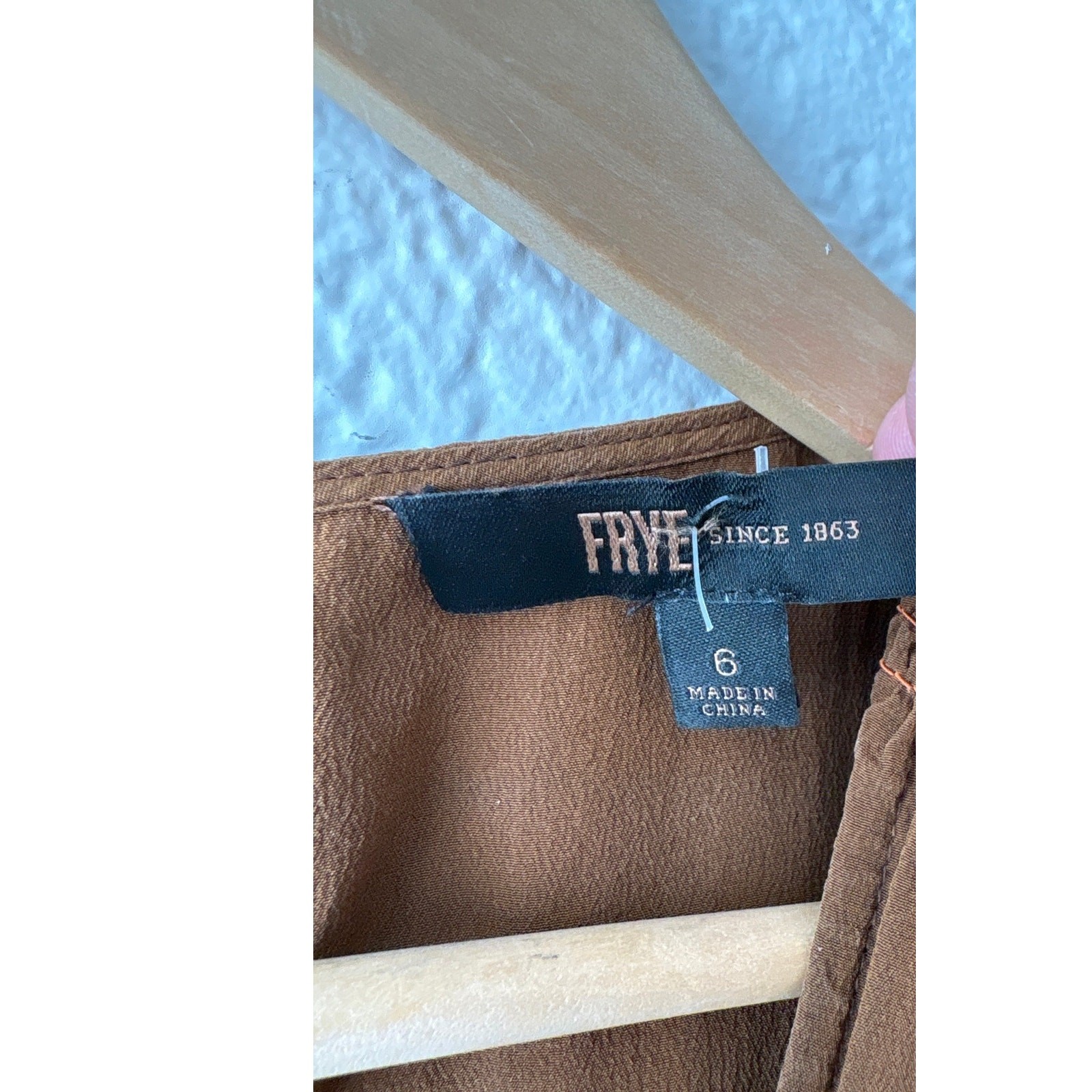 Frye Brown Silky Prairie Dress Size 6 Cottagecore Milkmaid Boho Western
