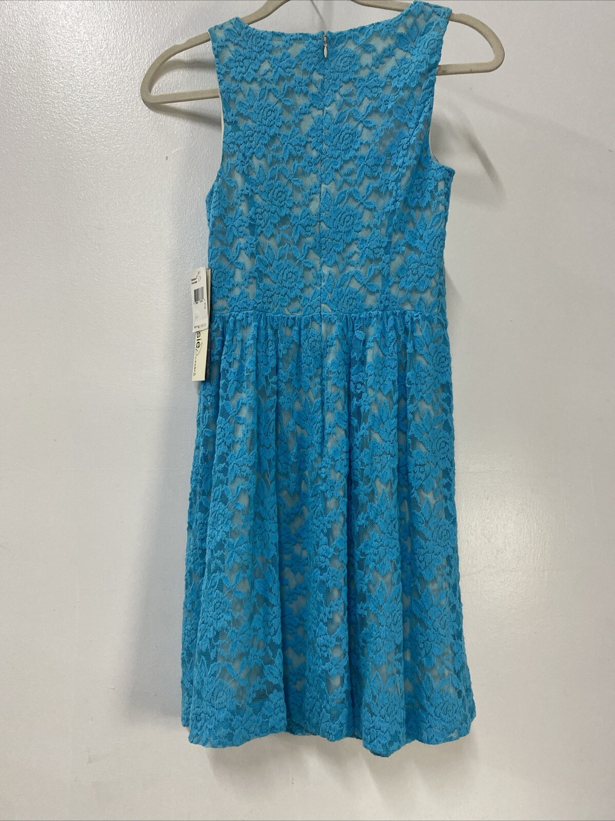 Womens Kensie Turquoise Lace Dress Lined Beige Size 2 New With Tags