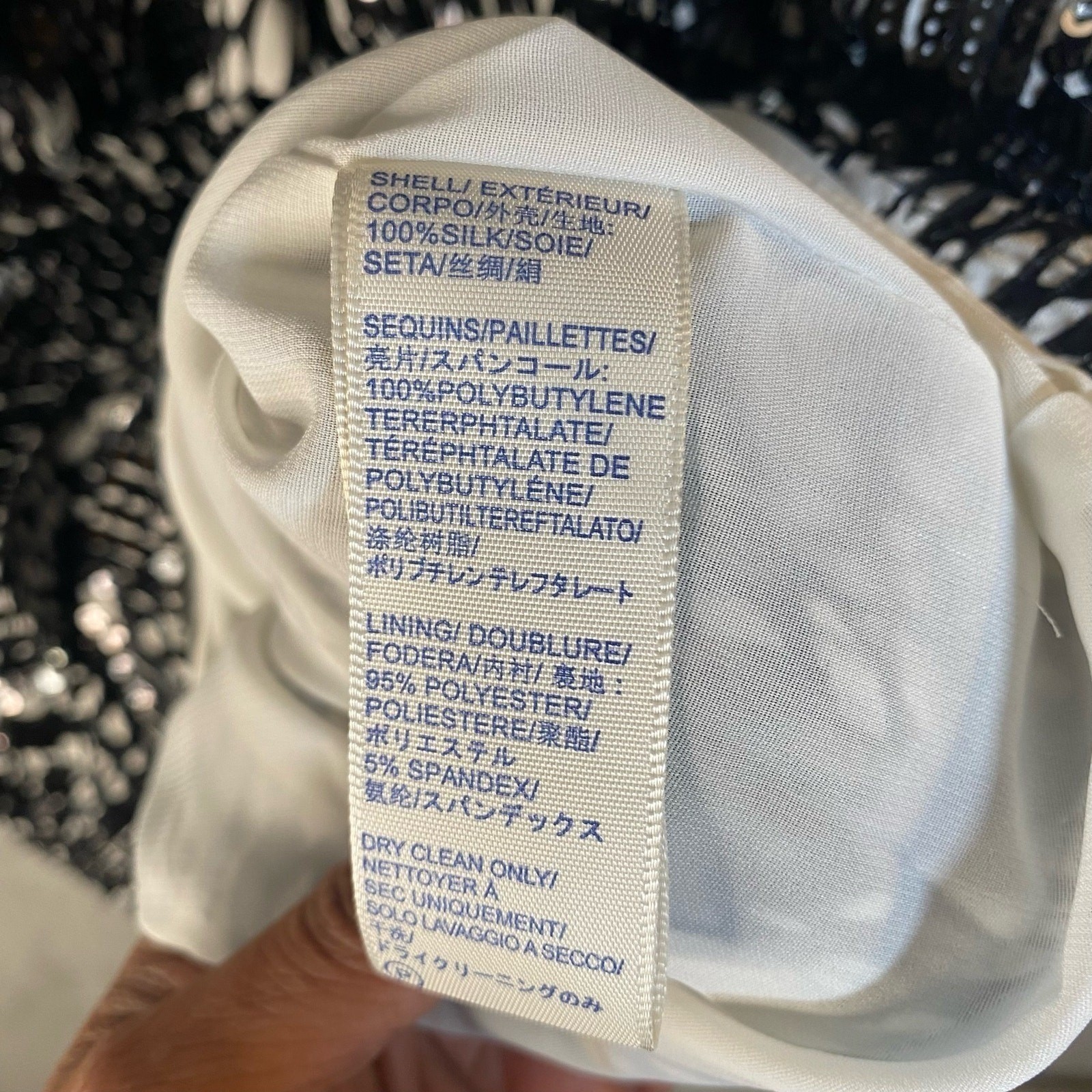 Rebecca Minkoff Black White Sequin Mini Dress V-Neck Sleeveless Size 0