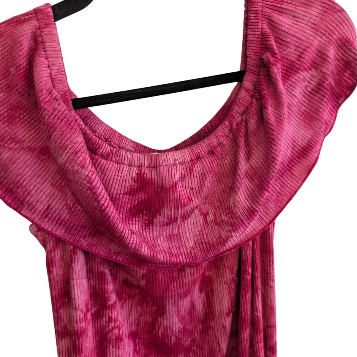 Ma Cherie Maternity Off the Shoulder A-Line Dress Tie Dye Wine Pink Size S
