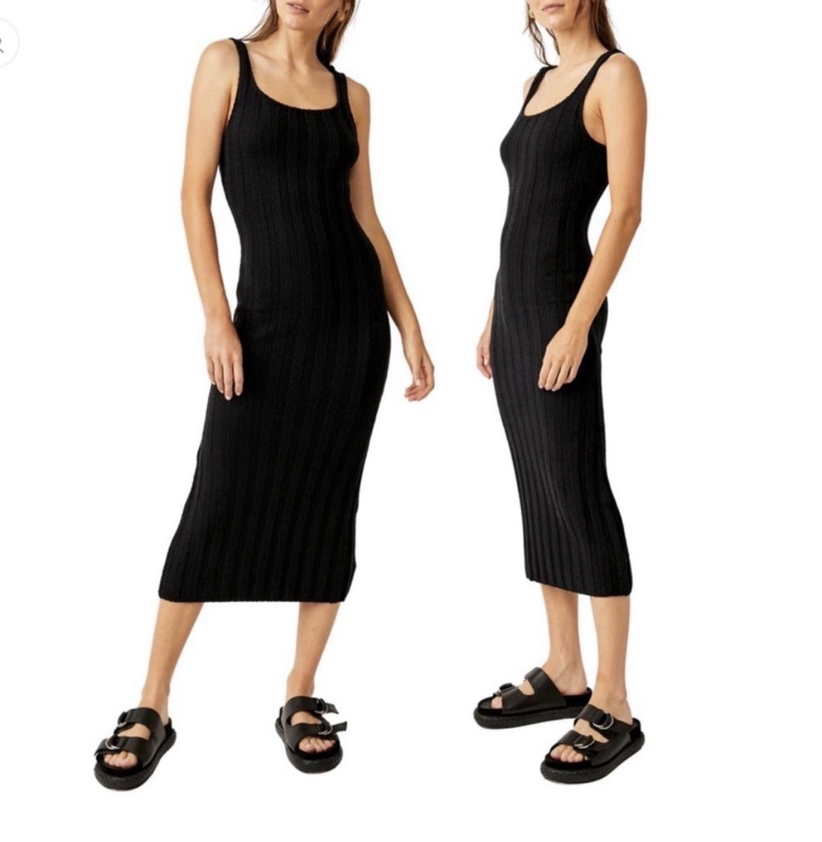 Free People Beach Santos Dress M Ribbed Tank Bodycon Maxi Sweater Minimalist