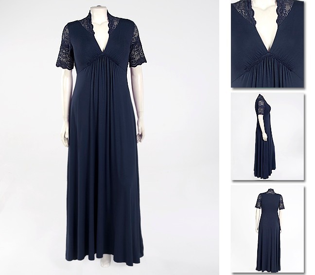NEW Zaftique MORIAH LACE GOWN Dress NAVY Blue 1Z 2Z / 16 20 / XL 1X 2X
