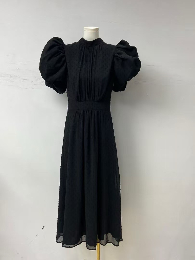 ROTATE BIRGER CHRISTENSEN puff-sleeves midi dress $1180 40/L