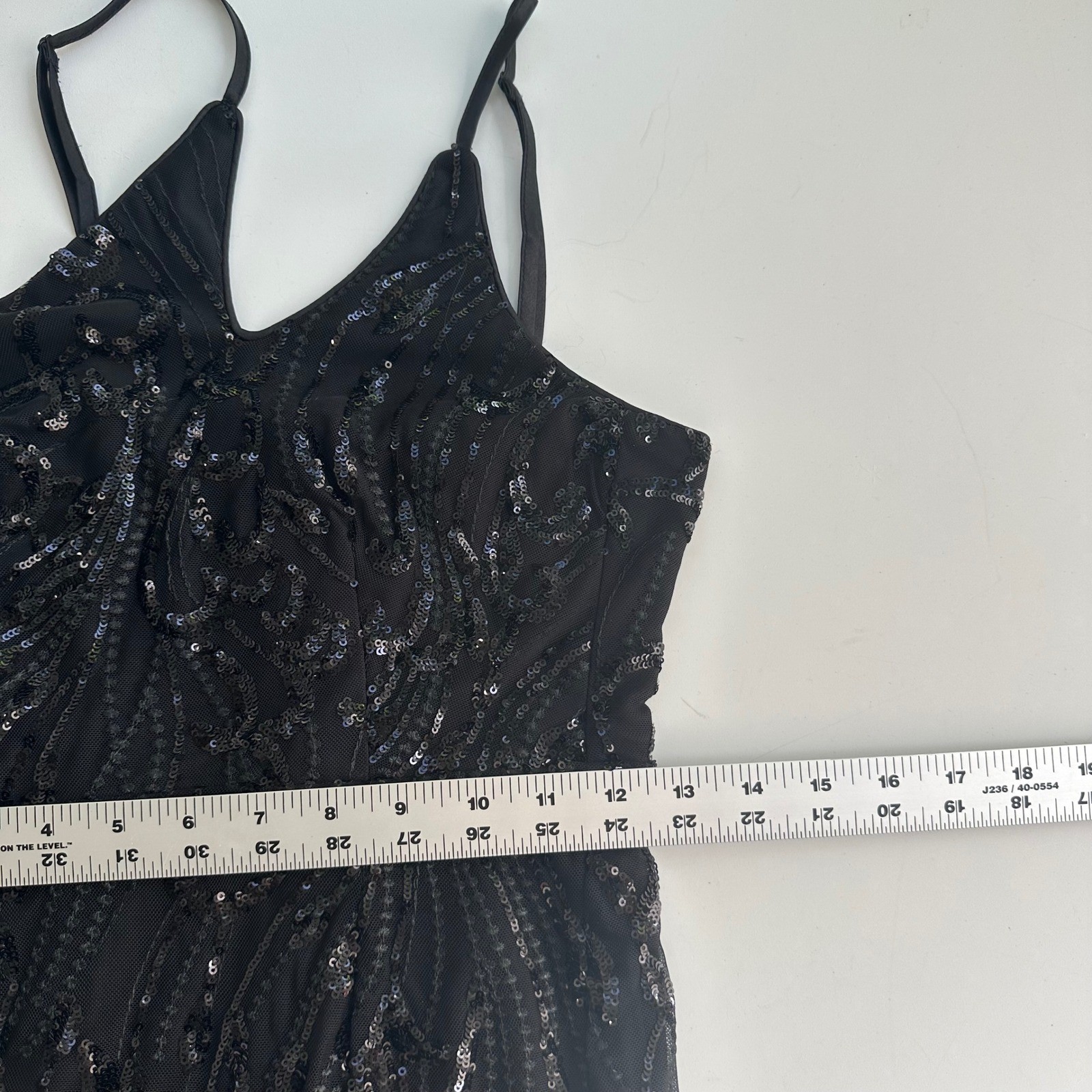 Lulus Black Sequin One Shoulder Mini Dress Womens Size M Bodycon Cocktail Slit