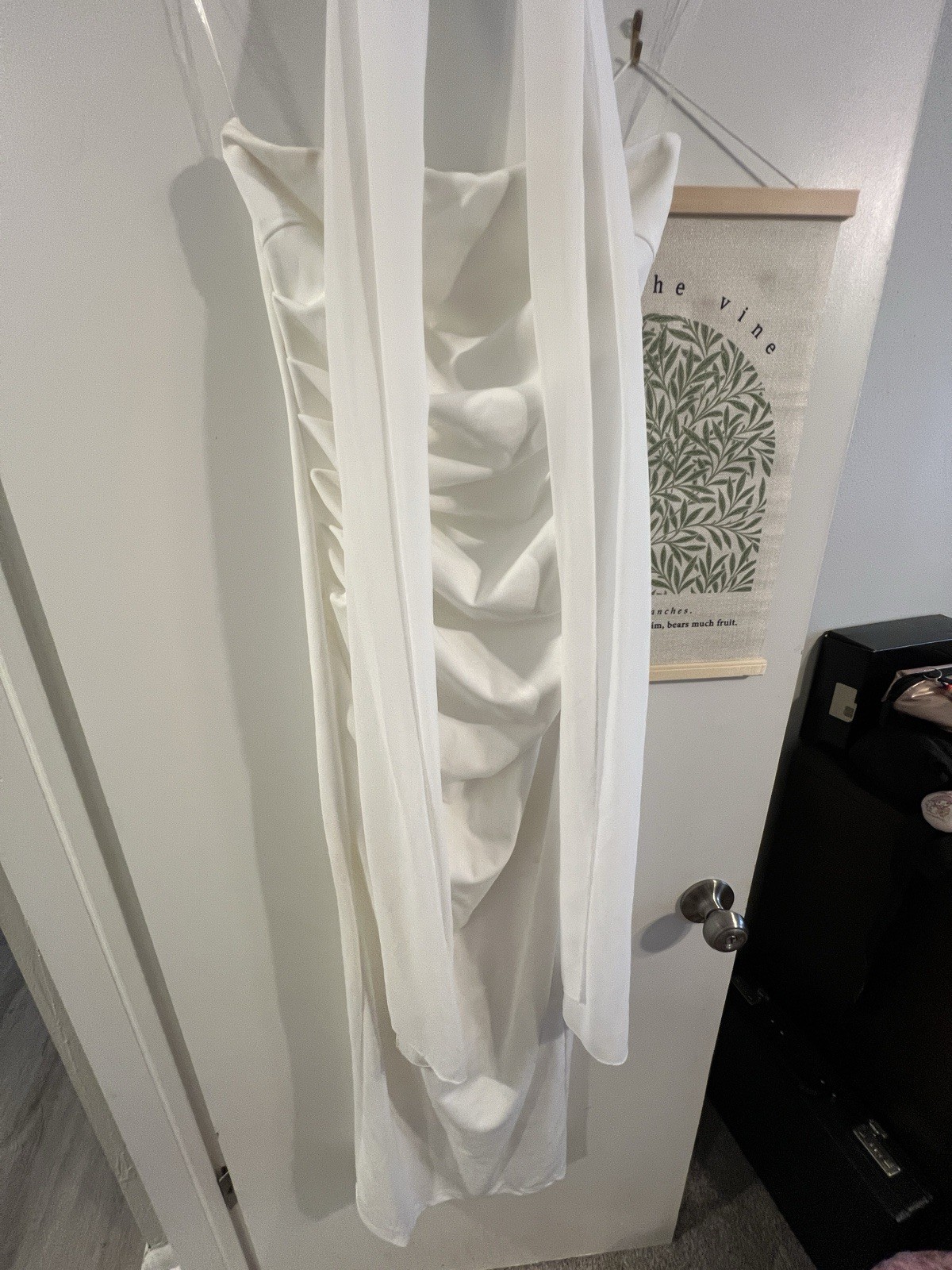 Peppermayo White Strapless Ruched Long Maxi Dress Women’s Size S