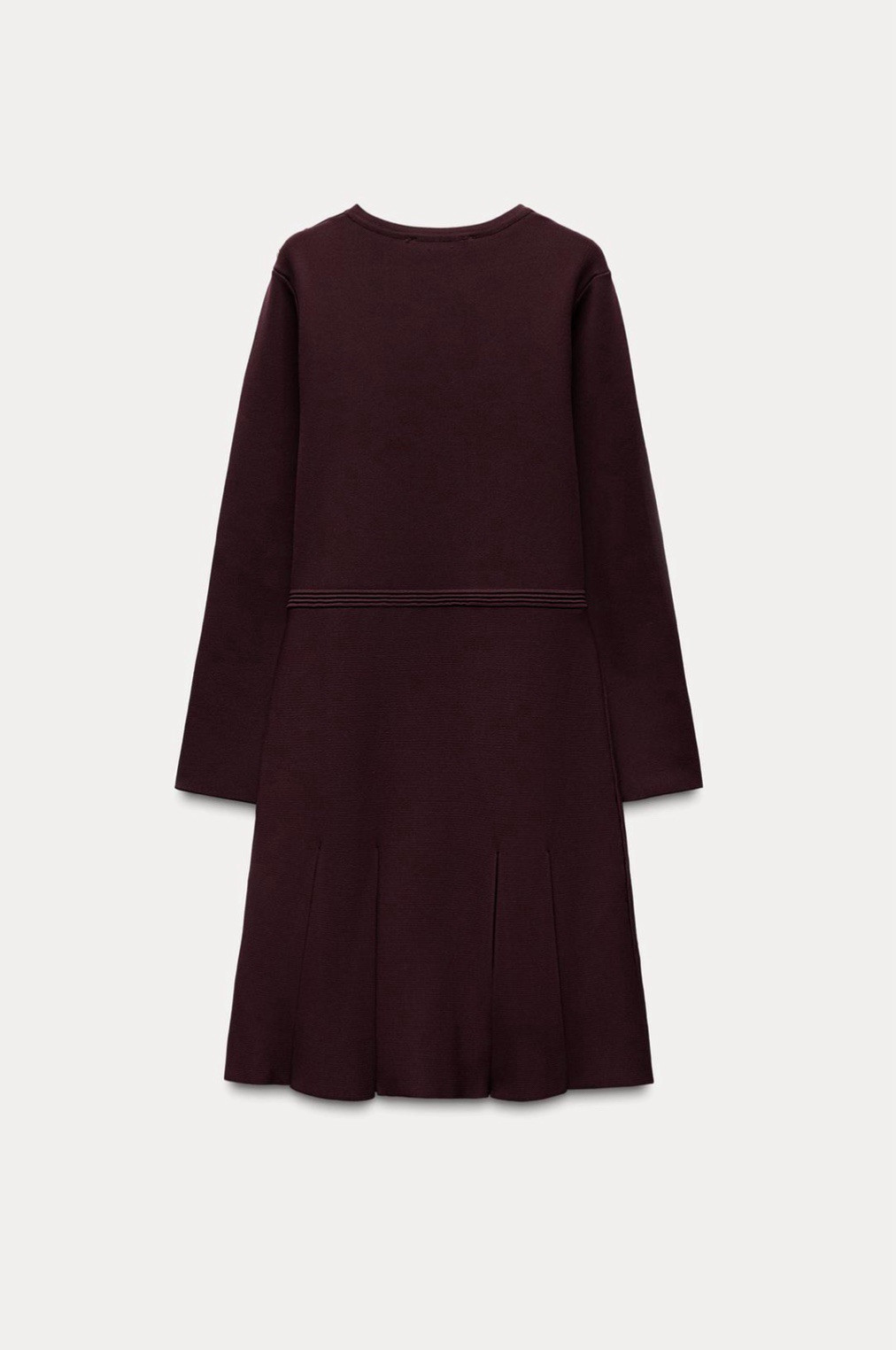 ZARA WOMAN FW24 NWT PLEATED SHORT KNIT DRESS BURGUNDY 2142/269 SIZE S, L,XL