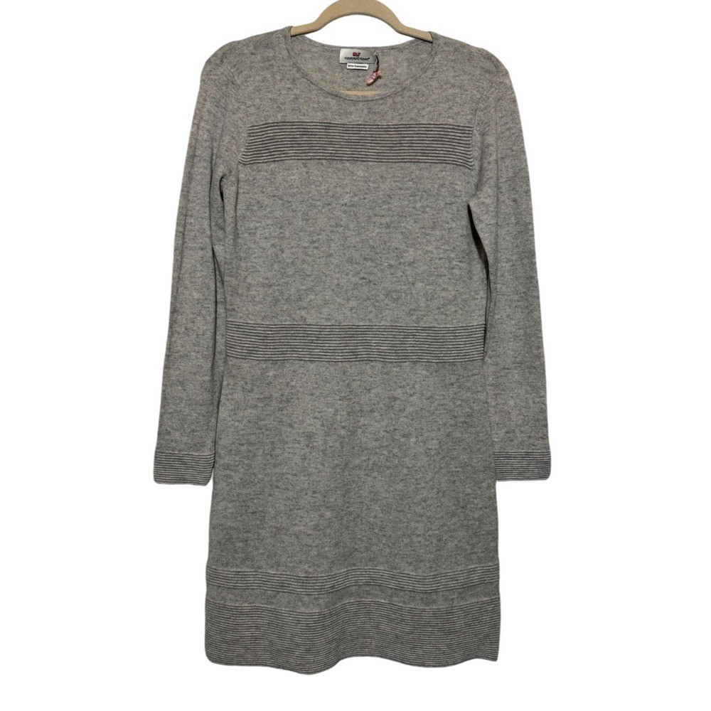 Vineyard Vines NWOT Light Gray Cashmere Wool Blend Sweater Dress Women’s Small