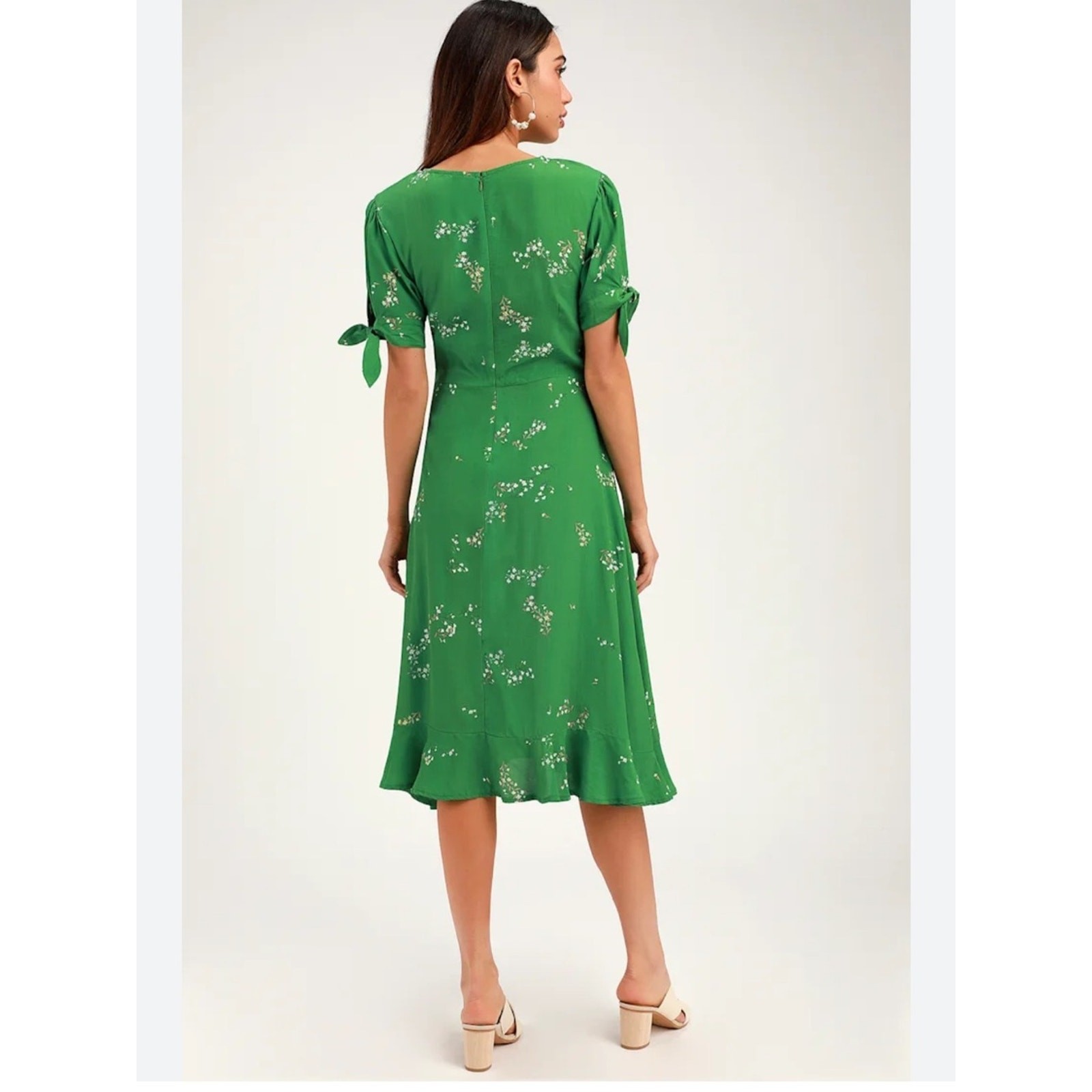 🌻 FAITHFULL THE BRAND Emilia green floral print dress 6