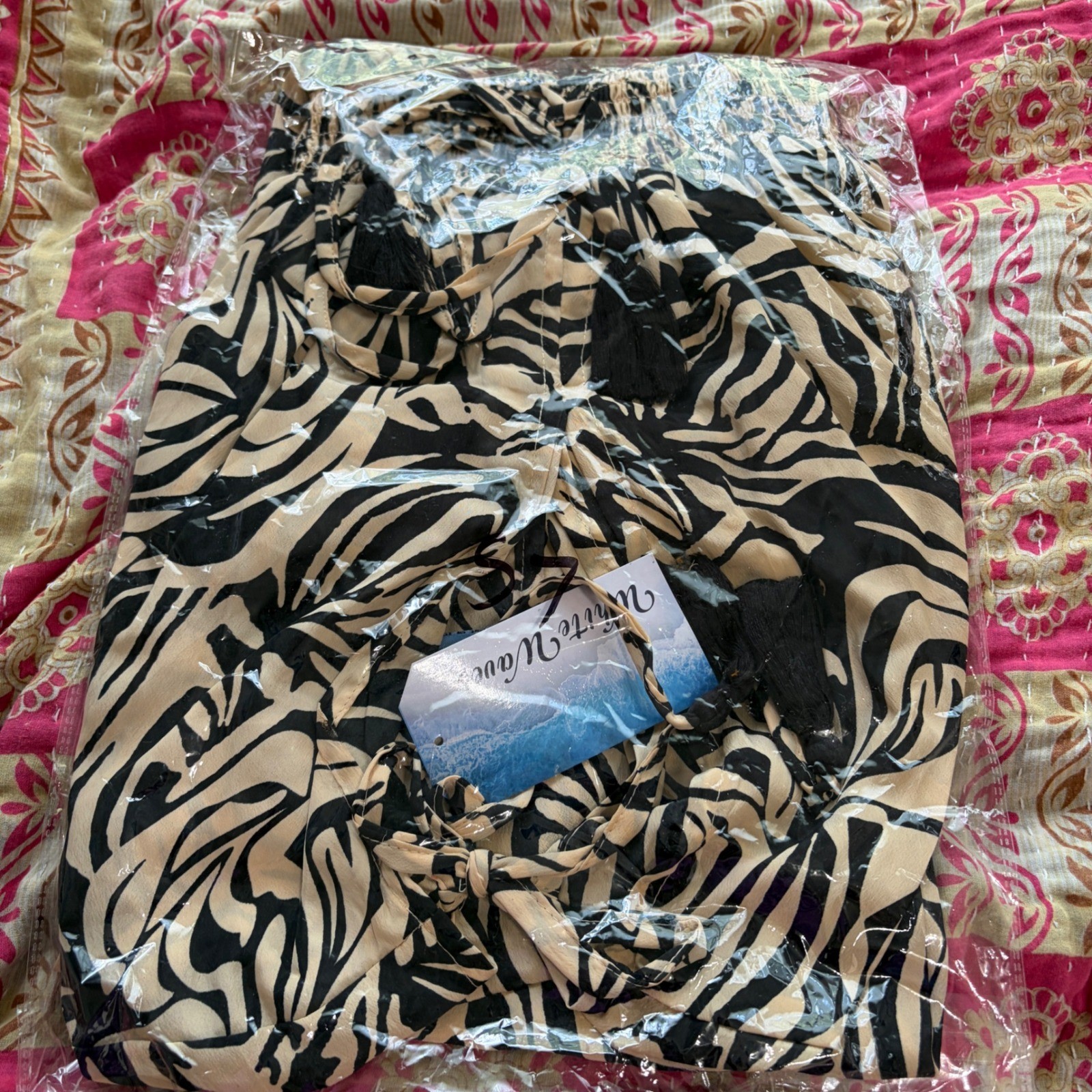 NWT WHITE WAVES 100% Silk Kimono Sleeve Beach Boho Maxi Dress, L/XL