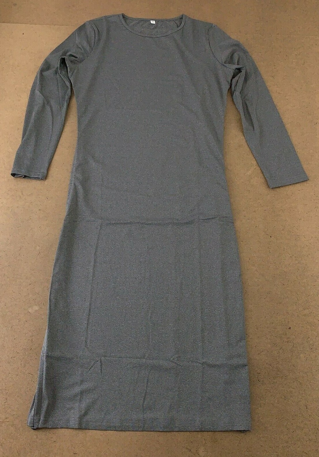 Sylanfia Women’s Size Medium Gray Long Sleeve Drawstring Sides Bodycon Dress New