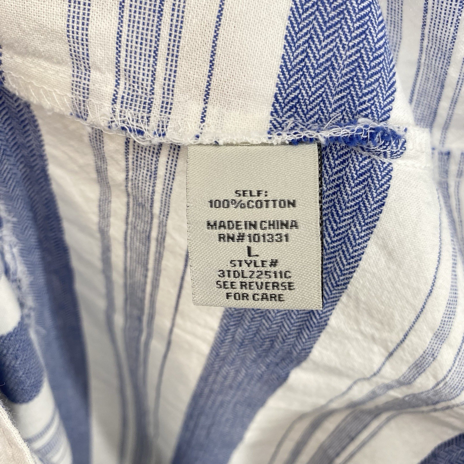 Summer Halter Midi Dress L Striped Cotton Coastal Nautical Beach Resort
