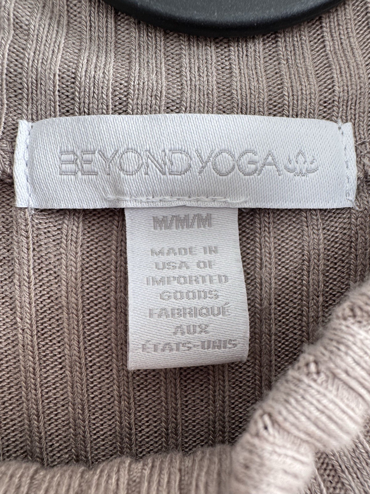 Beyond Yoga Well Traveled Ribbed Mock Neck Sleeveless Midi Maxi Dress Taupe M