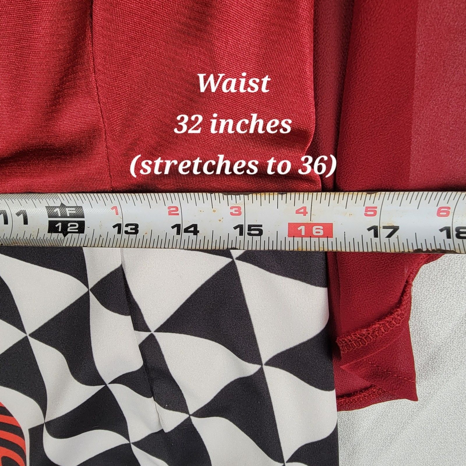 Women’s L Red Chiffon Cape Top Geometric Print Stretch Bodycon Sheath Dress