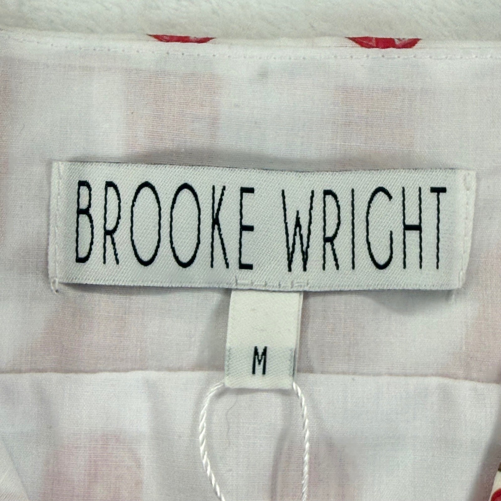 Brooke Wright Lucy Dress Medium White Red Cowboy Boot Cotton Poplin NWT READ