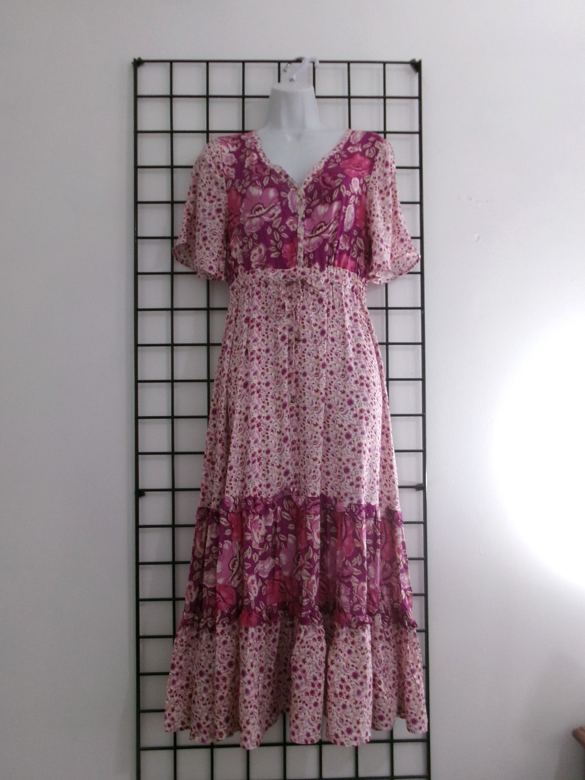 “NEW” R. VIVIMOS 🌸 SMALL / 4 / 6==ROSE FLORAL PRINT / BOHO HIPPIE MAXI DRESS