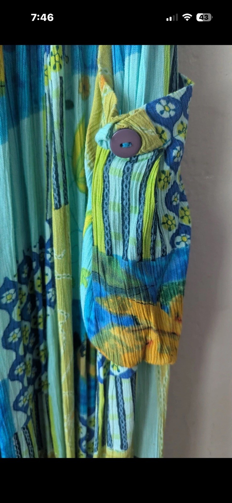 LIGHTWEIGHT Bila Maxi Dress BREATHABLE Large Blue Green Floral MUUMUU RAYON