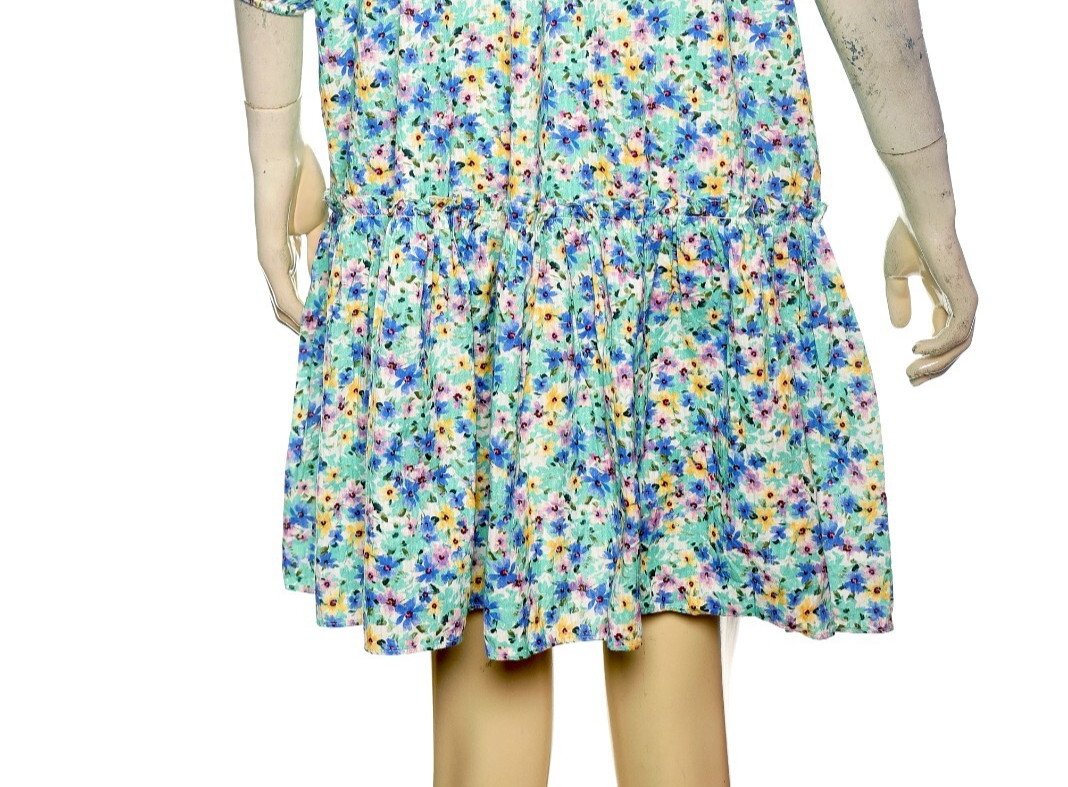 Shoshanna Elyse Floral Print Mini Cotton Dress L 10 Women Ruffle Short NEW 46123