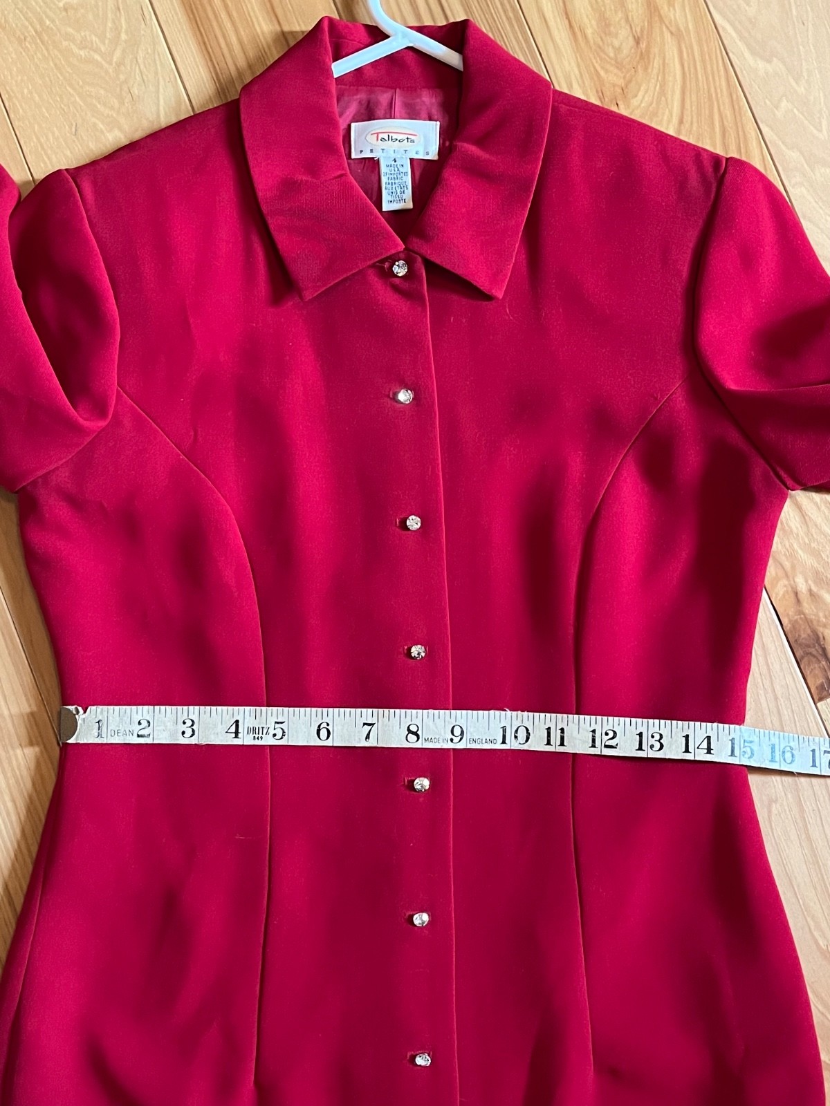 Talbots Petites Red Coat Dress Size 4 made in USA