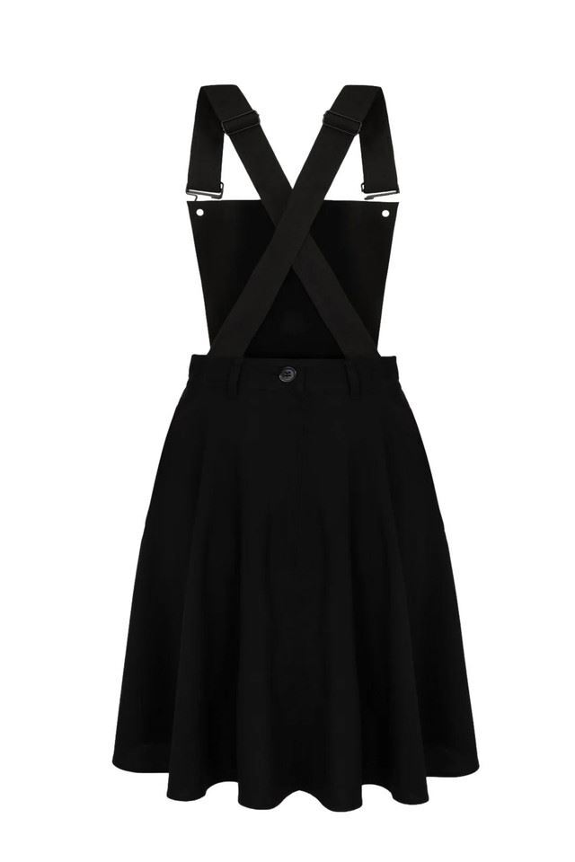Hell Bunny Basil Dress Pinafore with Pockets Fox Embroidery Vintage Retro Style