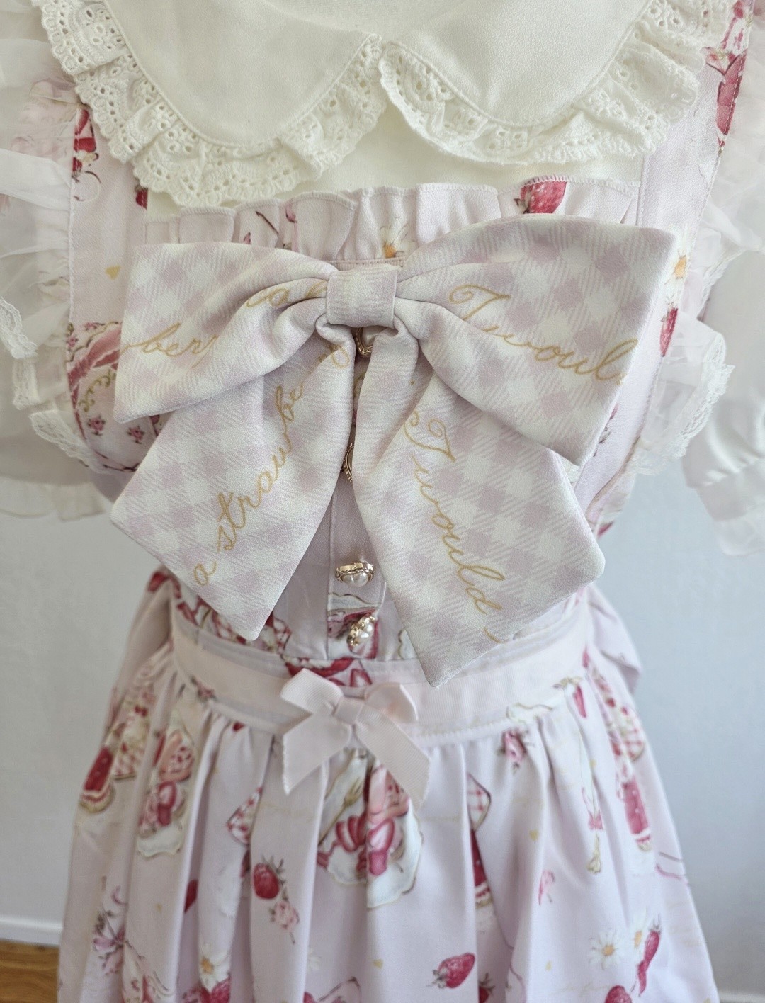 LIZ LISA Strawberry Tea Party Pink/White Patterned Women’s One-Piece Dress Japan