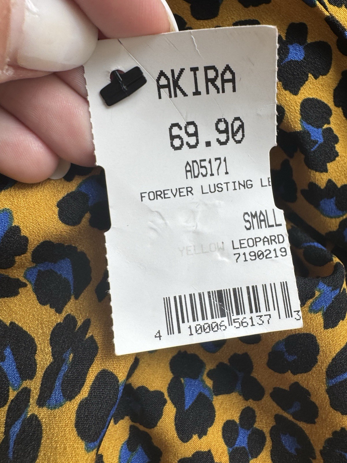 Akira Forever Lusting Yellow Leopard Maxi Dress Tie Neck Women’s Small NEW