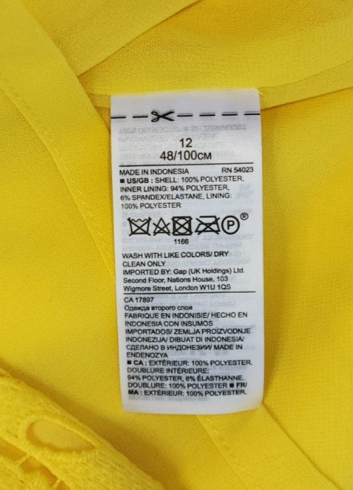 Banana Republic textured cutout lace sheath mini dress floral leaf yellow Sz 12