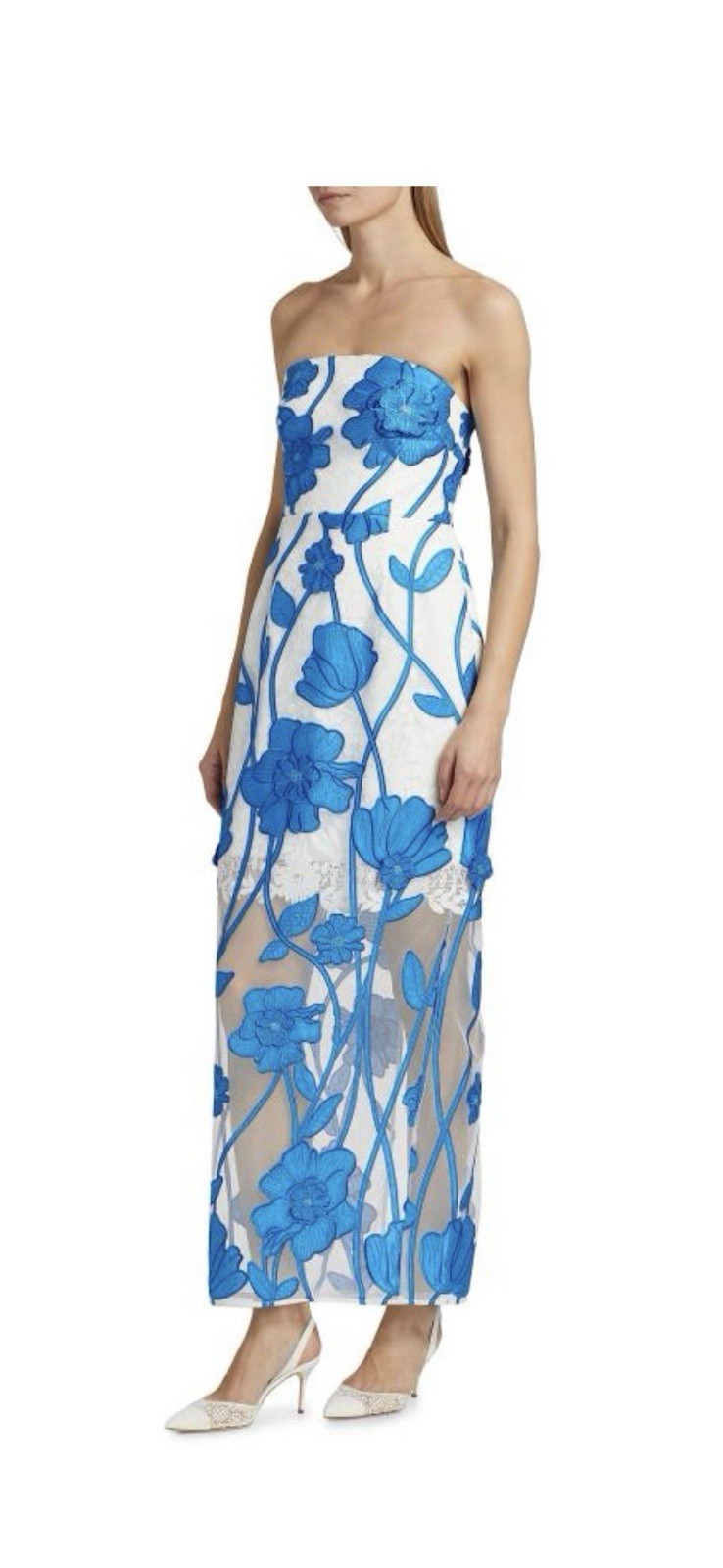 MILLY Dress Magnolia Floral Embroidered Maxi size 6 origin price $795