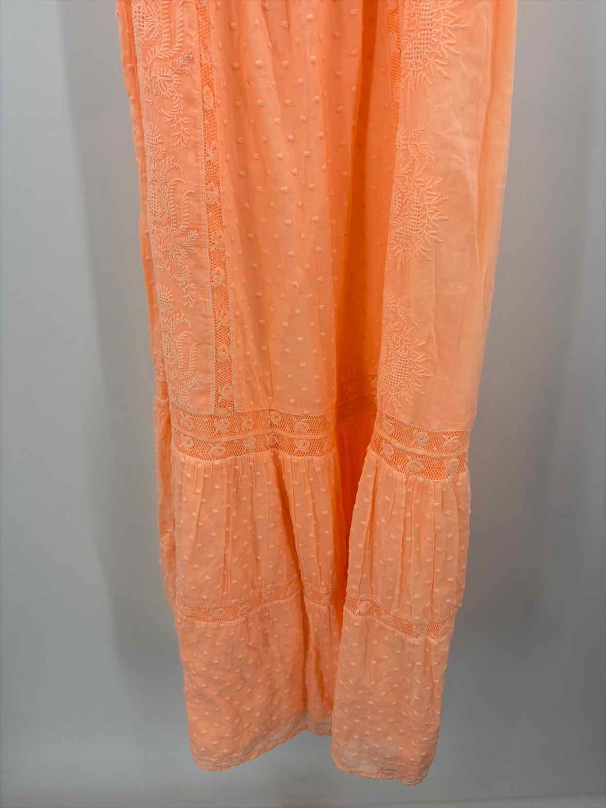 Pre-Owned LoveShackFancy Orange Size Medium Maxi Short Sleeve Dress