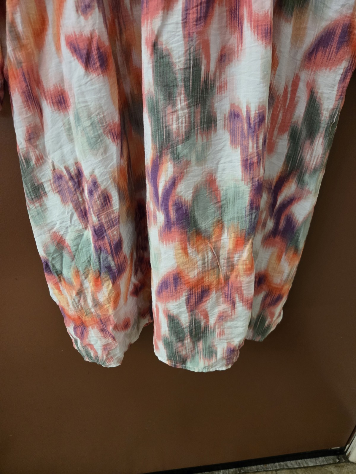 Time and Tru Women’s XL (16-18) Multicolor Abstract A-Line V-Neck Dress
