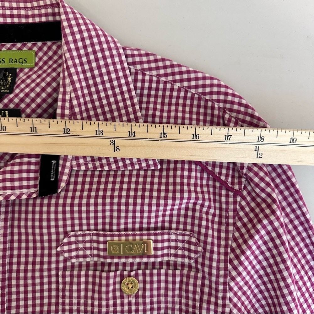 Goddess Rags Artist Made Upcycled Shirtdress Sz M Gingham Patchwork Textile