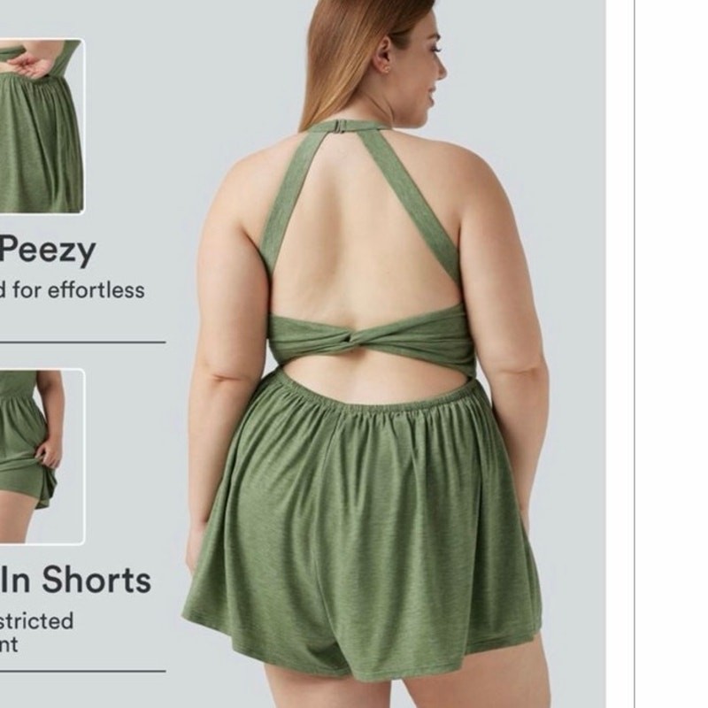 Plus Size Padded 2-in-1 Romper with Pockets-Easy Peezy Edition